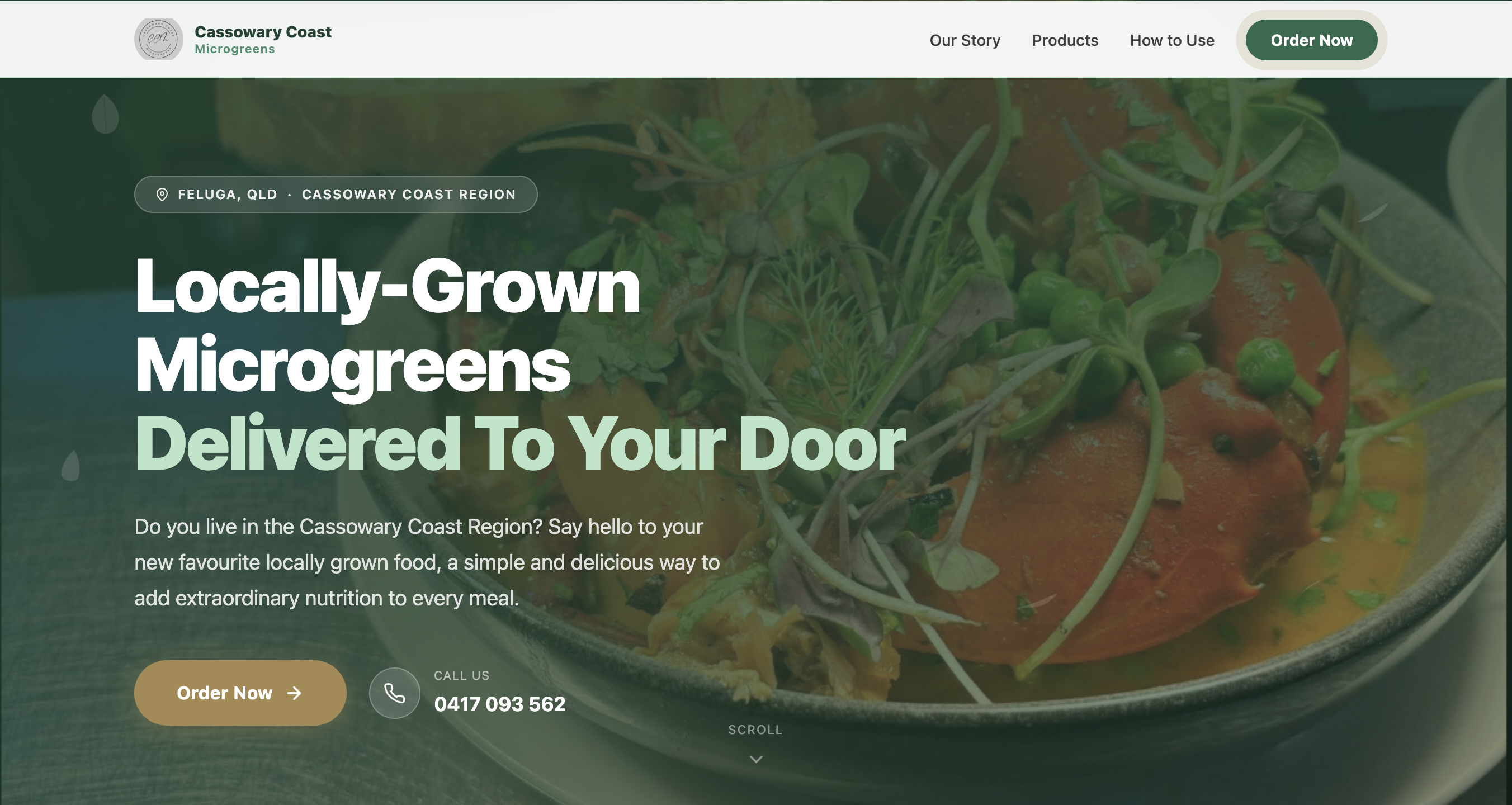 Cassowary Coast Microgreens website screenshot